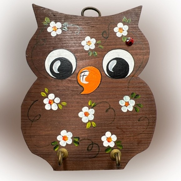 Retro 80s‎ Owl Wall Key Holder Plaque - Picture 1 of 5